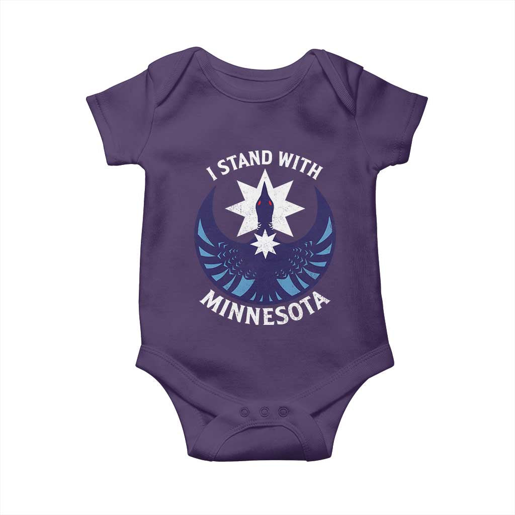 I Stand With Minnesota Baby Onesie Rebel Common Loon Minnesota Protest TS11 Purple Print Your Wear