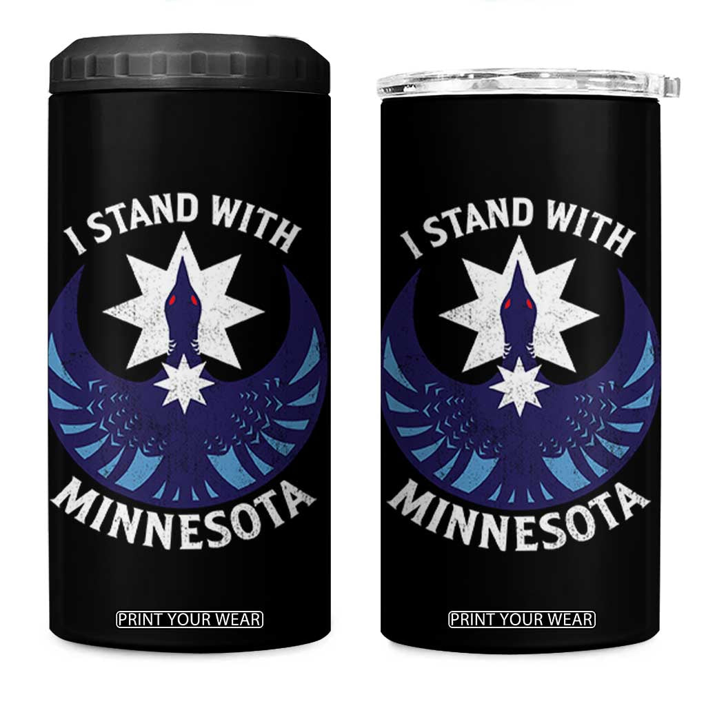I Stand With Minnesota 4 in 1 Can Cooler Tumbler Rebel Common Loon Minnesota Protest TS11 One Size: 16 oz Black Print Your Wear