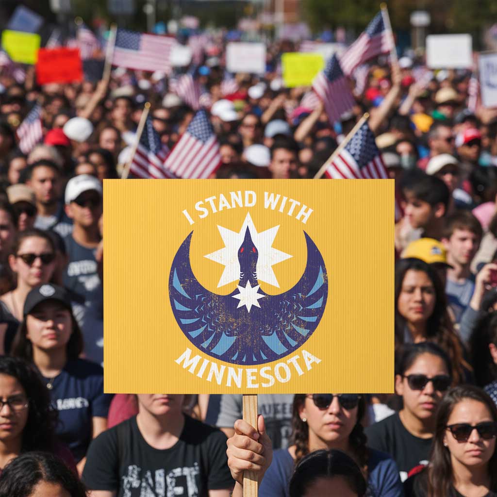 I Stand With Minnesota Protest Sign Rebel Common Loon Minnesota Protest TS11 Horizontal 18