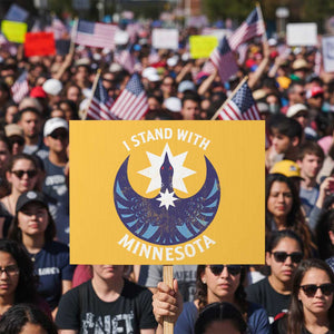 I Stand With Minnesota Protest Sign Rebel Common Loon Minnesota Protest TS11 Horizontal 18" × 24" Yellow Print Your Wear