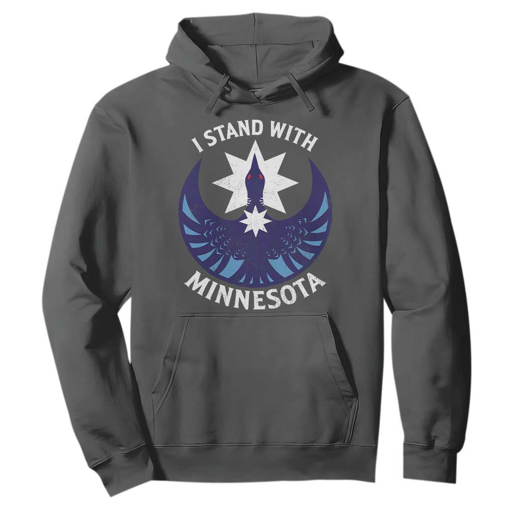 I Stand With Minnesota Hoodie Rebel Common Loon Minnesota Protest TS11 Dark Heather Print Your Wear