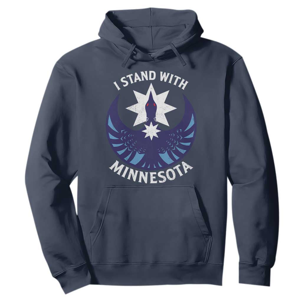 I Stand With Minnesota Hoodie Rebel Common Loon Minnesota Protest TS11 Navy Print Your Wear