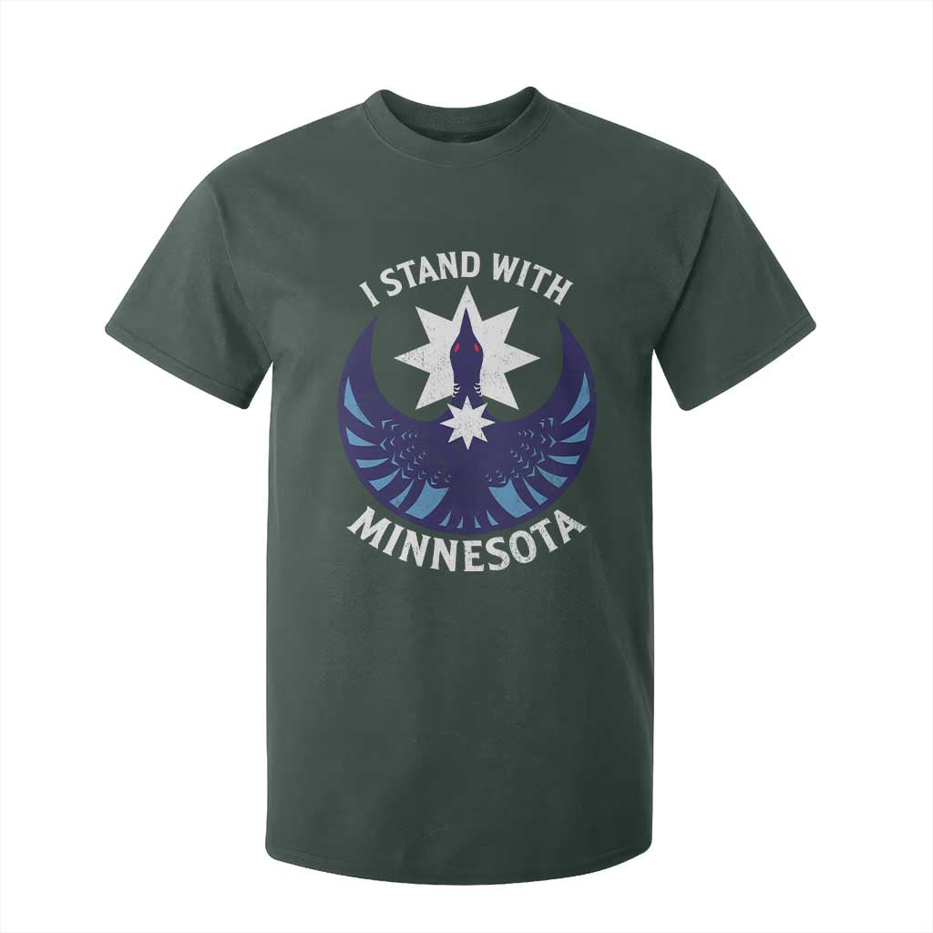 I Stand With Minnesota T Shirt For Kid Rebel Common Loon Minnesota Protest TS11 Dark Forest Green Print Your Wear