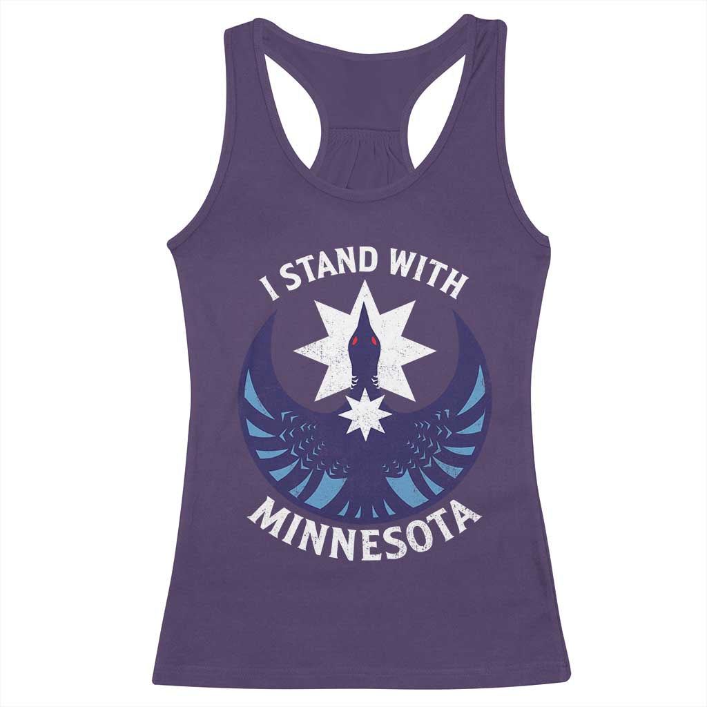I Stand With Minnesota Racerback Tank Top Rebel Common Loon Minnesota Protest TS11 Purple Print Your Wear