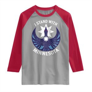 I Stand With Minnesota Raglan Shirt Rebel Common Loon Minnesota Protest TS11 Sport Gray Red Print Your Wear