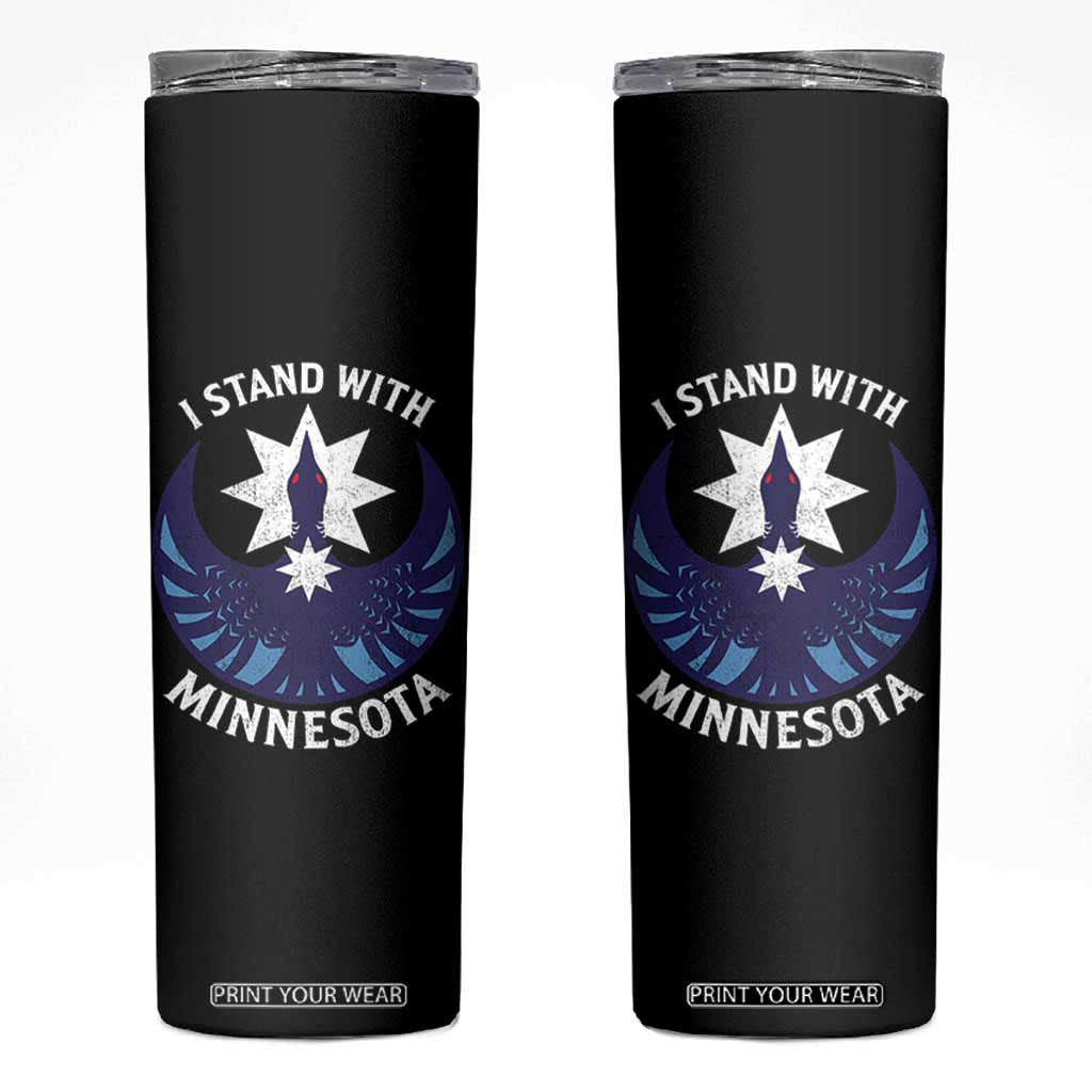 I Stand With Minnesota Skinny Tumbler Rebel Common Loon Minnesota Protest TS11 Black Print Your Wear