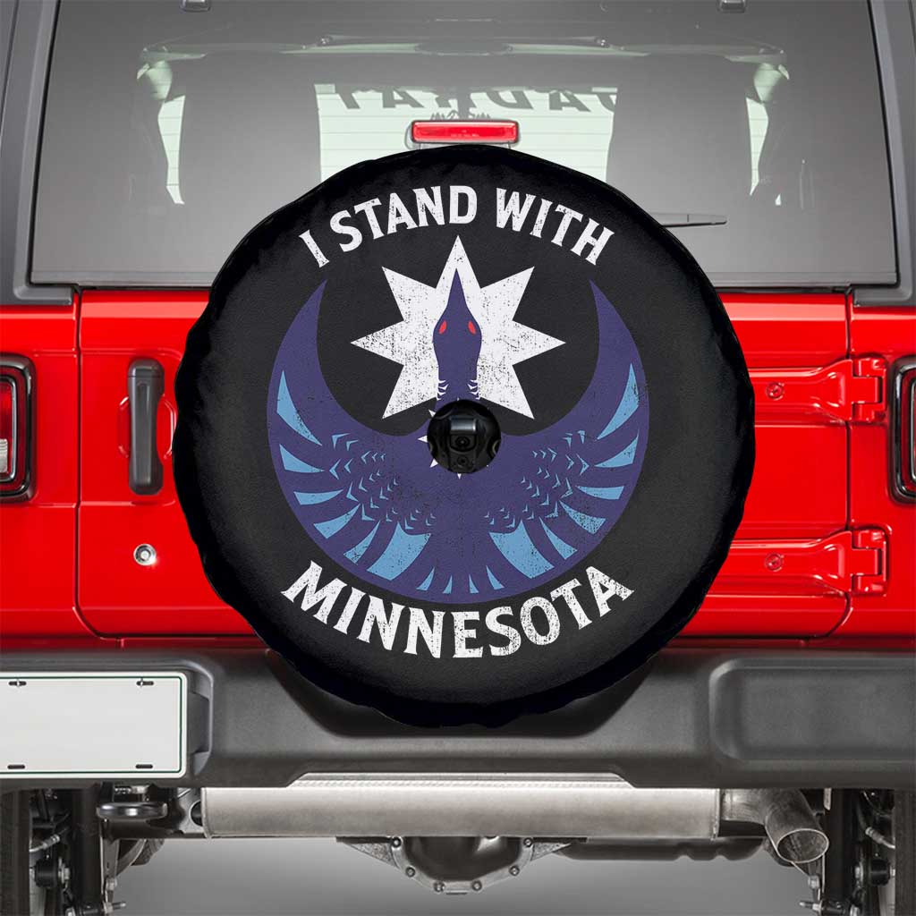 I Stand With Minnesota Spare Tire Cover Rebel Common Loon Minnesota Protest TS11 Black Print Your Wear