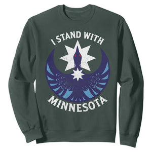 I Stand With Minnesota Sweatshirt Rebel Common Loon Minnesota Protest TS11 Dark Forest Green Print Your Wear