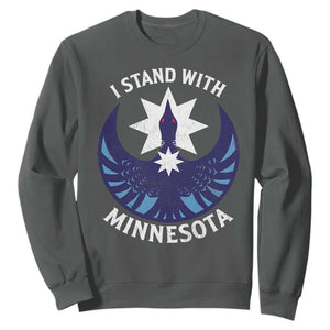 I Stand With Minnesota Sweatshirt Rebel Common Loon Minnesota Protest TS11 Dark Heather Print Your Wear