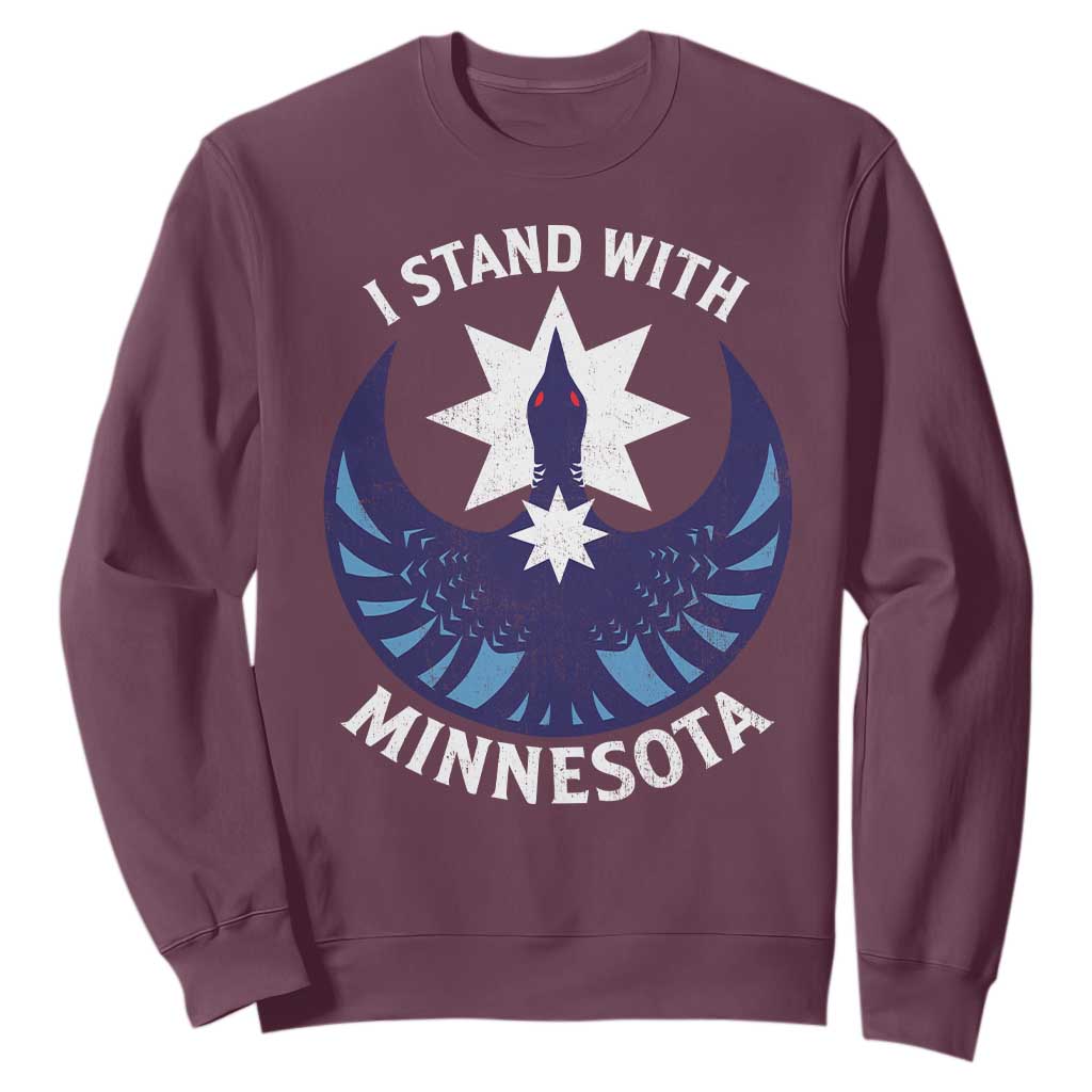 I Stand With Minnesota Sweatshirt Rebel Common Loon Minnesota Protest TS11 Maroon Print Your Wear