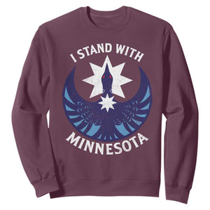 I Stand With Minnesota Sweatshirt Rebel Common Loon Minnesota Protest TS11 Maroon Print Your Wear