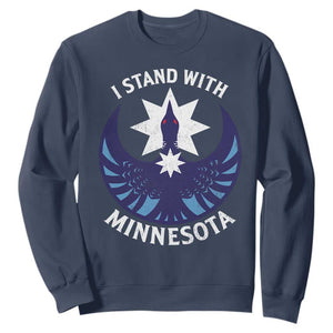 I Stand With Minnesota Sweatshirt Rebel Common Loon Minnesota Protest TS11 Navy Print Your Wear