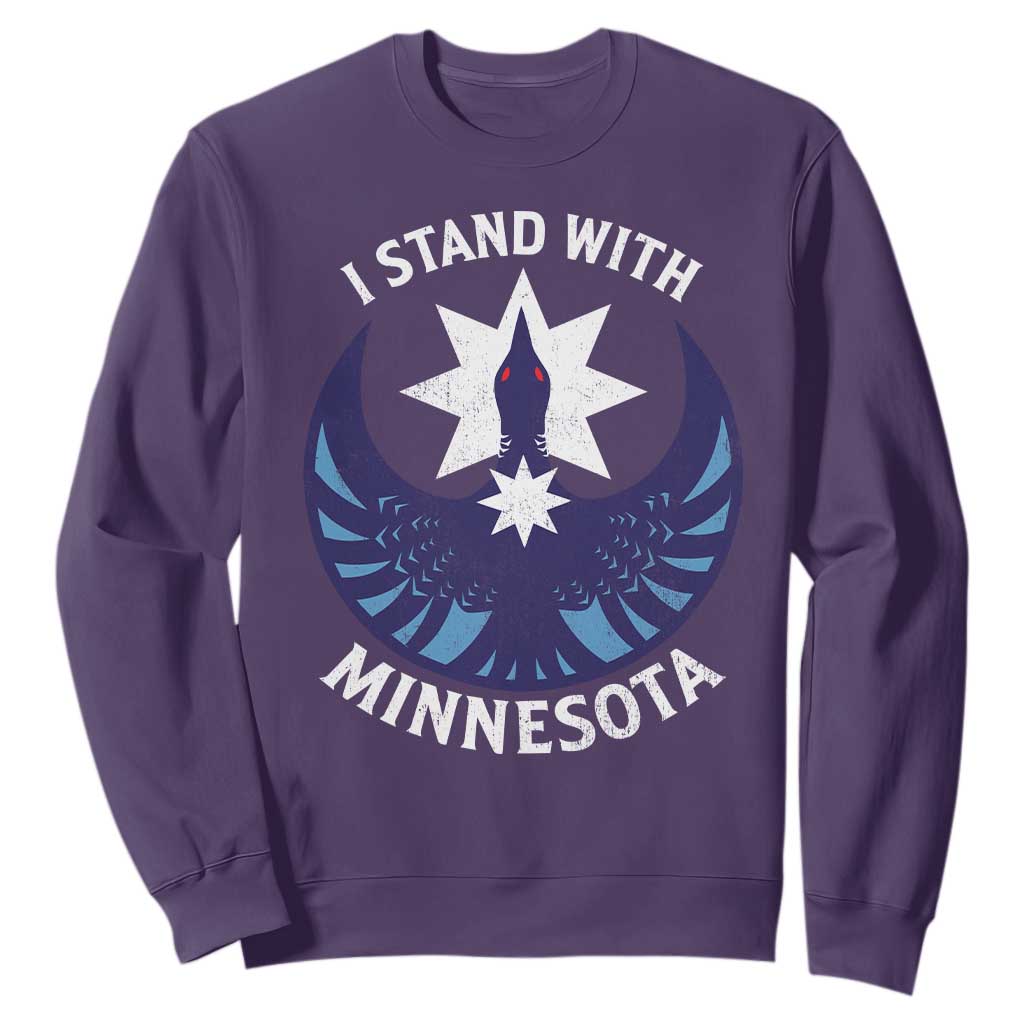 I Stand With Minnesota Sweatshirt Rebel Common Loon Minnesota Protest TS11 Purple Print Your Wear