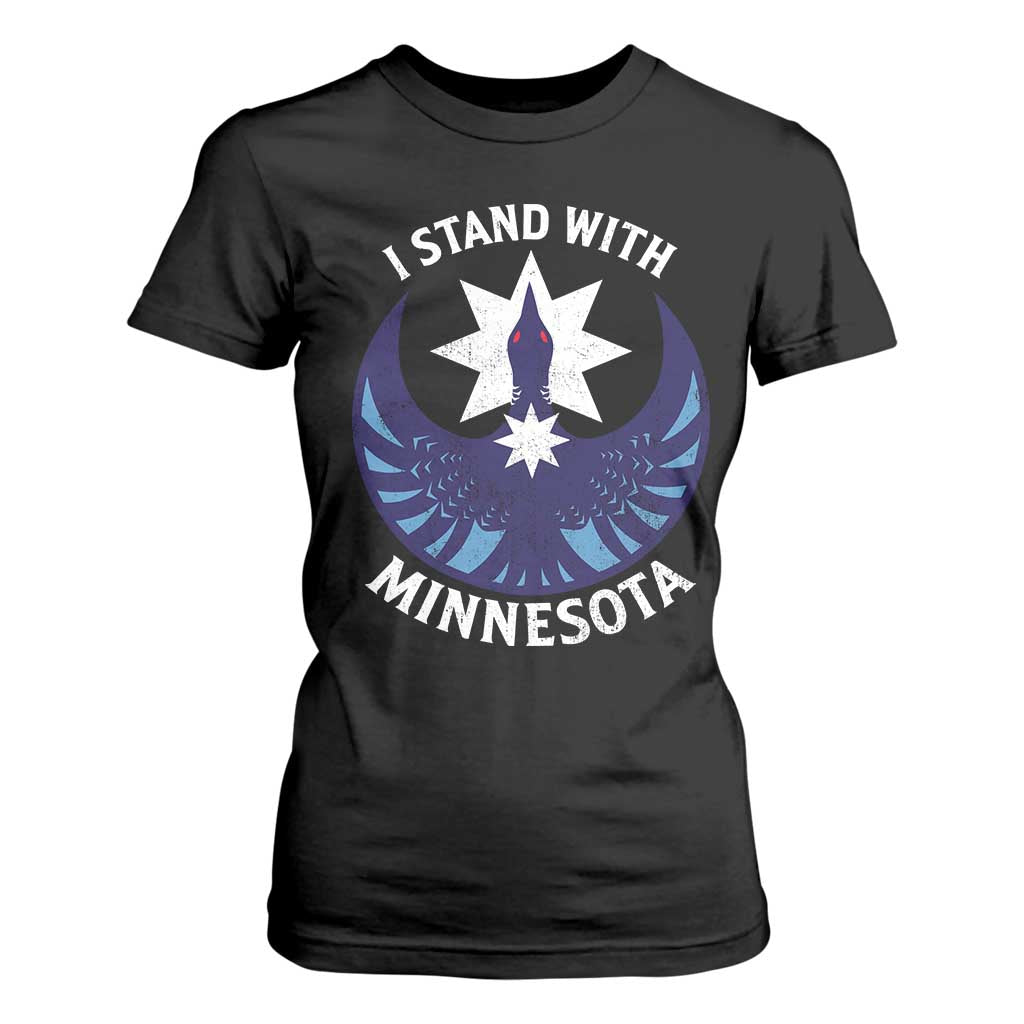 I Stand With Minnesota T Shirt For Women Rebel Common Loon Minnesota Protest TS11 Black Print Your Wear