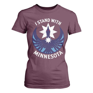 I Stand With Minnesota T Shirt For Women Rebel Common Loon Minnesota Protest TS11 Maroon Print Your Wear
