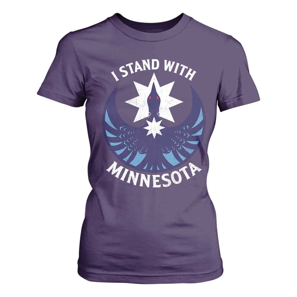 I Stand With Minnesota T Shirt For Women Rebel Common Loon Minnesota Protest TS11 Purple Print Your Wear
