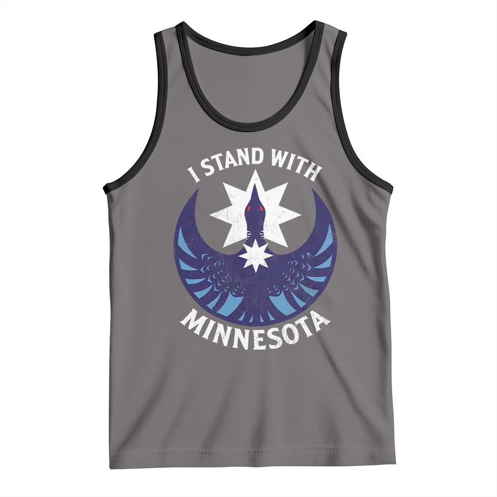 I Stand With Minnesota Tank Top Rebel Common Loon Minnesota Protest TS11 Deep Heather Black Print Your Wear