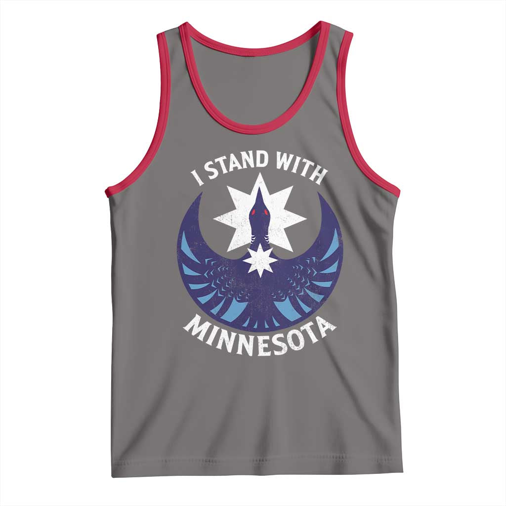 I Stand With Minnesota Tank Top Rebel Common Loon Minnesota Protest TS11 Deep Heather Red Print Your Wear