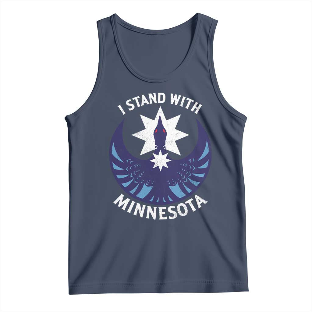 I Stand With Minnesota Tank Top Rebel Common Loon Minnesota Protest TS11 Navy Print Your Wear