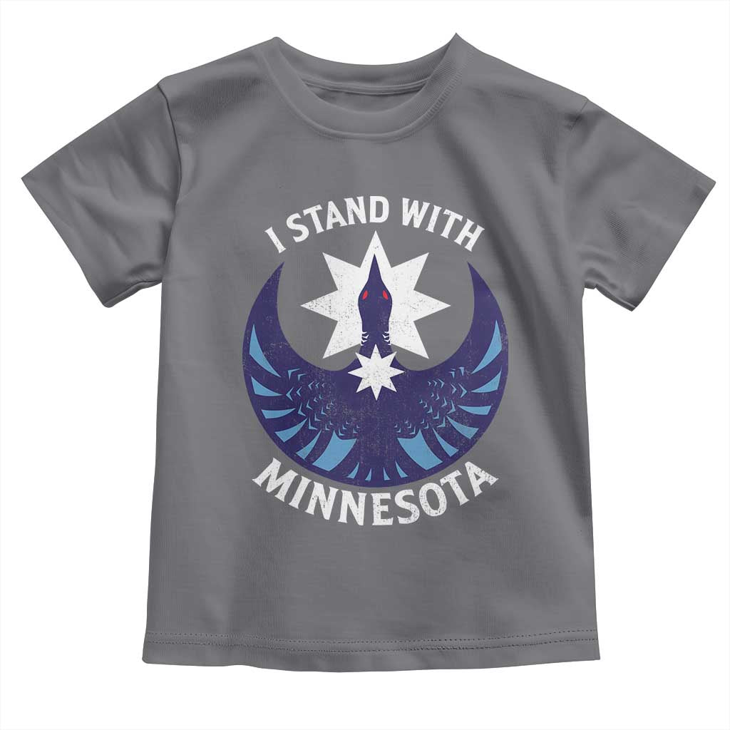 I Stand With Minnesota Toddler T Shirt Rebel Common Loon Minnesota Protest TS11 Charcoal Print Your Wear