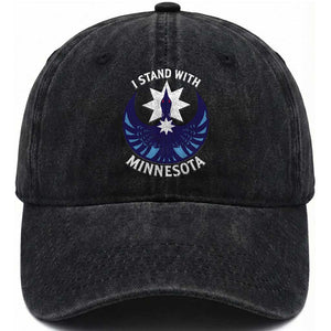 I Stand With Minnesota Washed Cotton Baseball Cap Rebel Common Loon Minnesota Protest TS11 Print Your Wear
