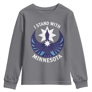 I Stand With Minnesota Youth Sweatshirt Rebel Common Loon Minnesota Protest TS11 Charcoal Print Your Wear