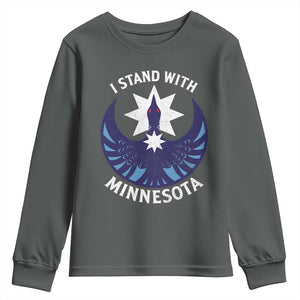 I Stand With Minnesota Youth Sweatshirt Rebel Common Loon Minnesota Protest TS11 Dark Heather Print Your Wear