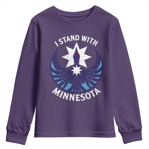 I Stand With Minnesota Youth Sweatshirt Rebel Common Loon Minnesota Protest TS11 Purple Print Your Wear