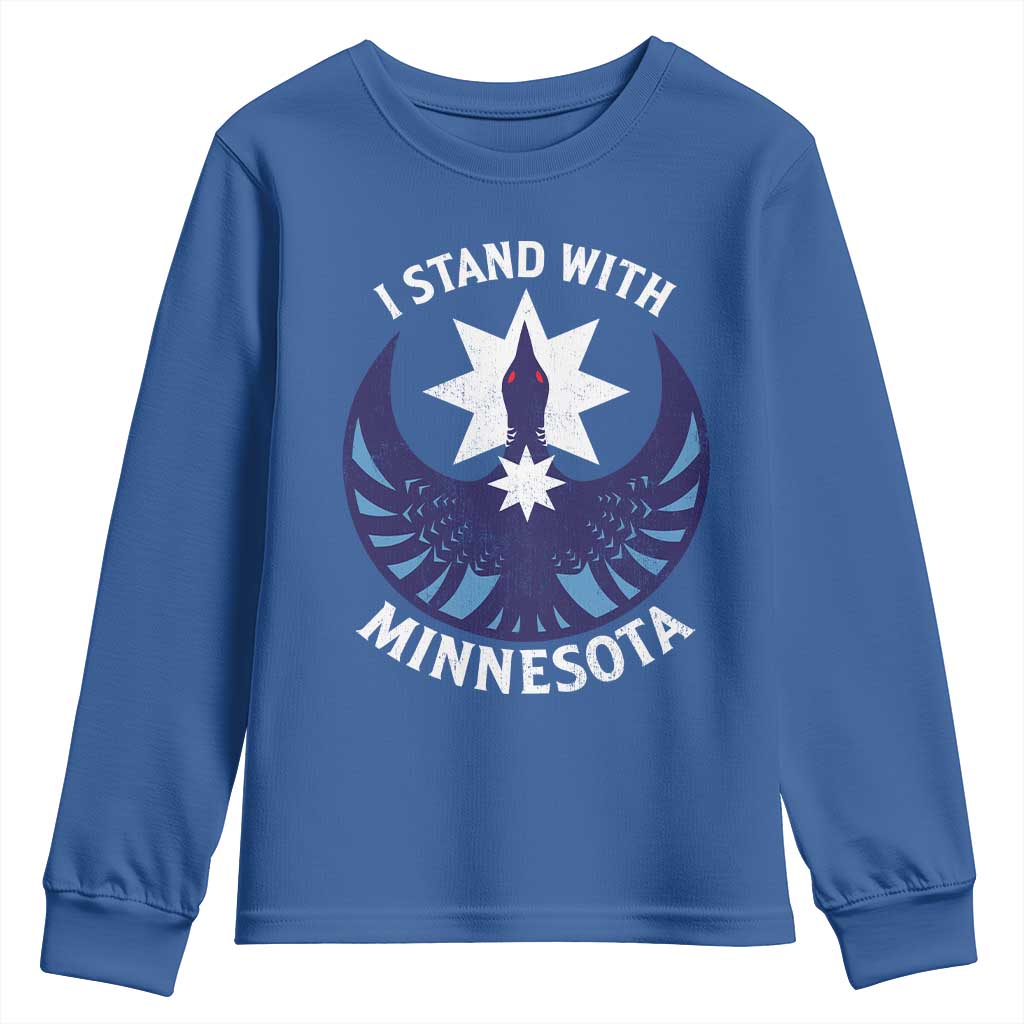 I Stand With Minnesota Youth Sweatshirt Rebel Common Loon Minnesota Protest TS11 Royal Blue Print Your Wear