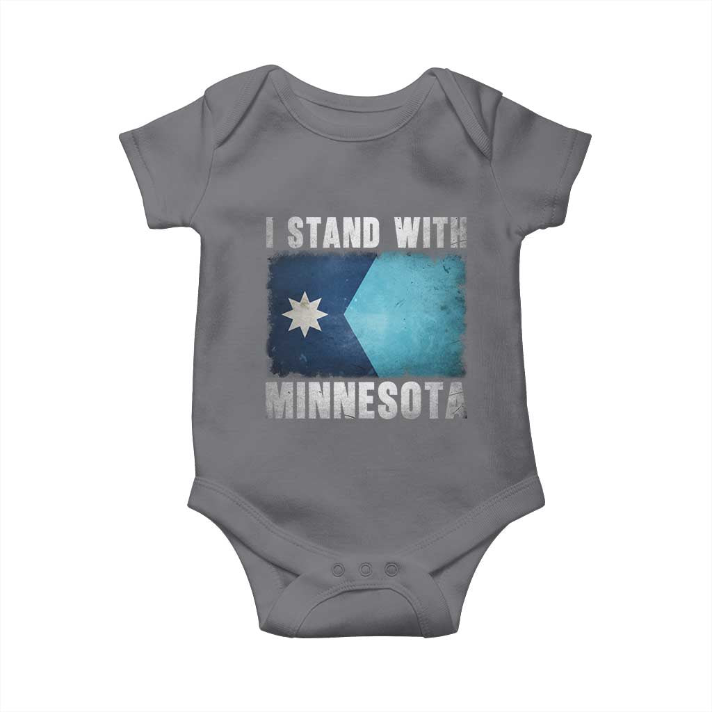 I Stand With Minnesota Baby Onesie MN State Support Political Protest TS11 Charcoal Print Your Wear