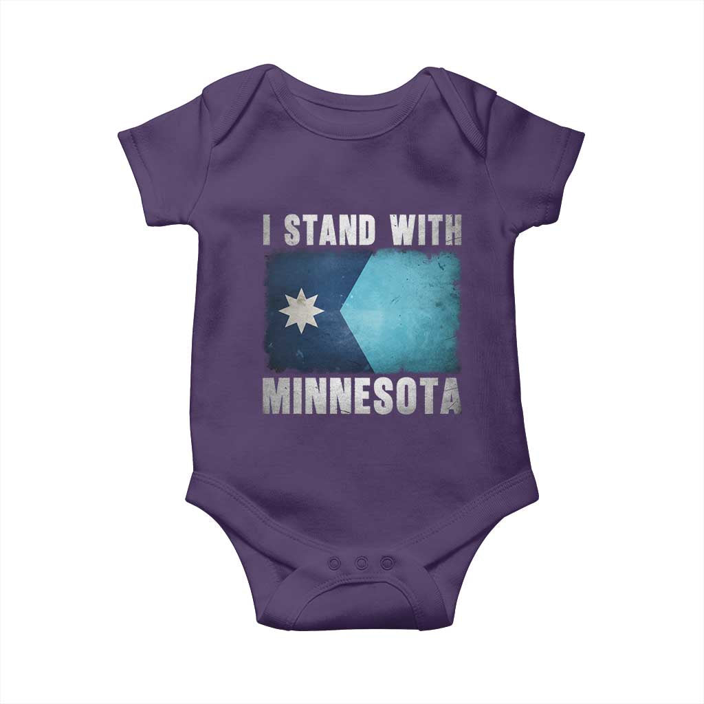 I Stand With Minnesota Baby Onesie MN State Support Political Protest TS11 Purple Print Your Wear