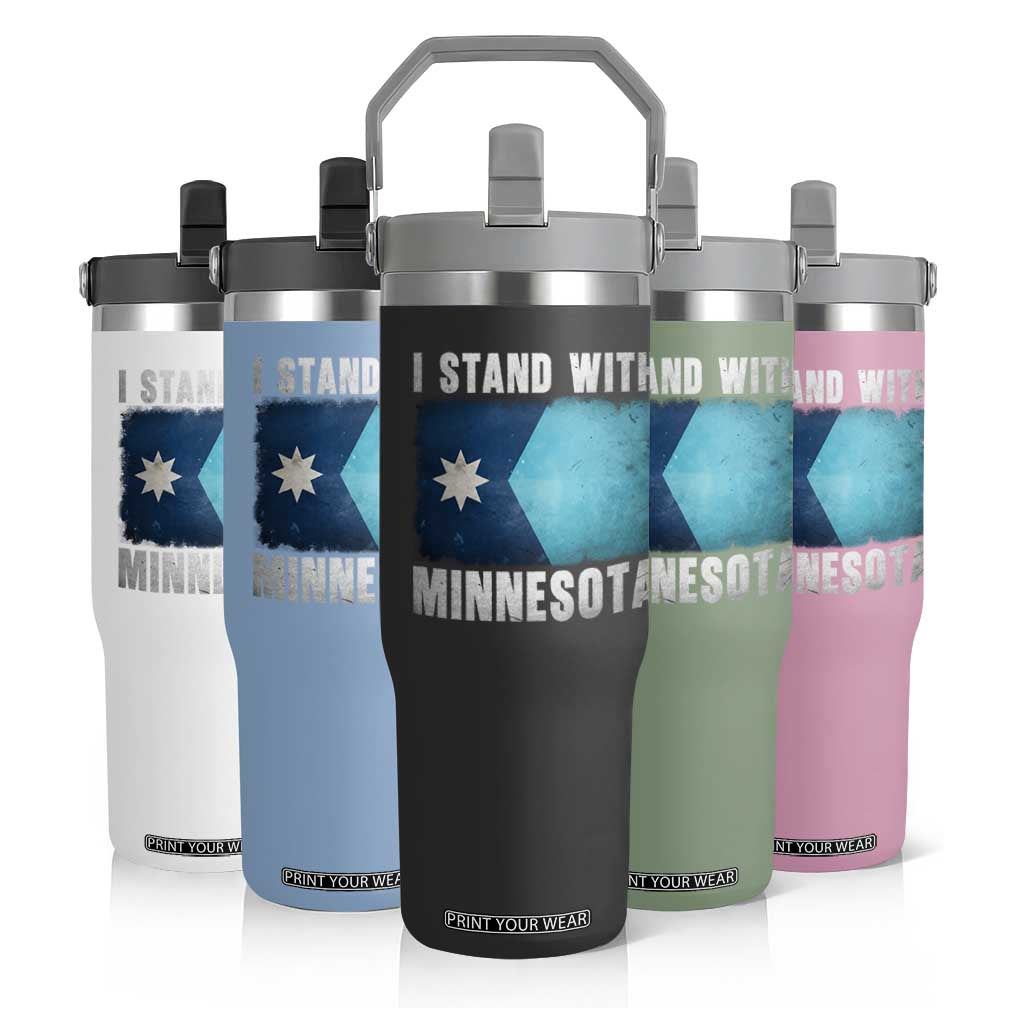 I Stand With Minnesota Flip Straw Tumbler MN State Support Political Protest TS11 Print Your Wear