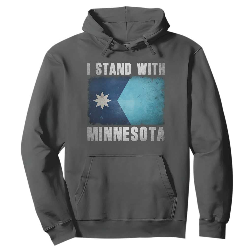 I Stand With Minnesota Hoodie MN State Support Political Protest TS11 Dark Heather Print Your Wear