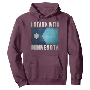 I Stand With Minnesota Hoodie MN State Support Political Protest TS11 Maroon Print Your Wear