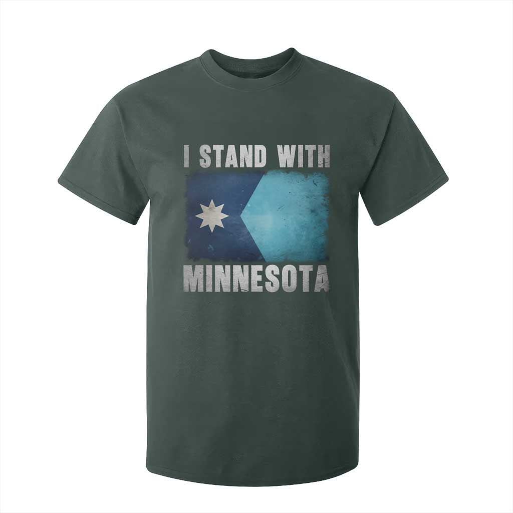 I Stand With Minnesota T Shirt For Kid MN State Support Political Protest TS11 Dark Forest Green Print Your Wear