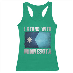 I Stand With Minnesota Racerback Tank Top MN State Support Political Protest TS11 Irish Green Print Your Wear
