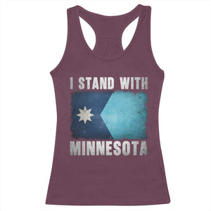 I Stand With Minnesota Racerback Tank Top MN State Support Political Protest TS11 Maroon Print Your Wear