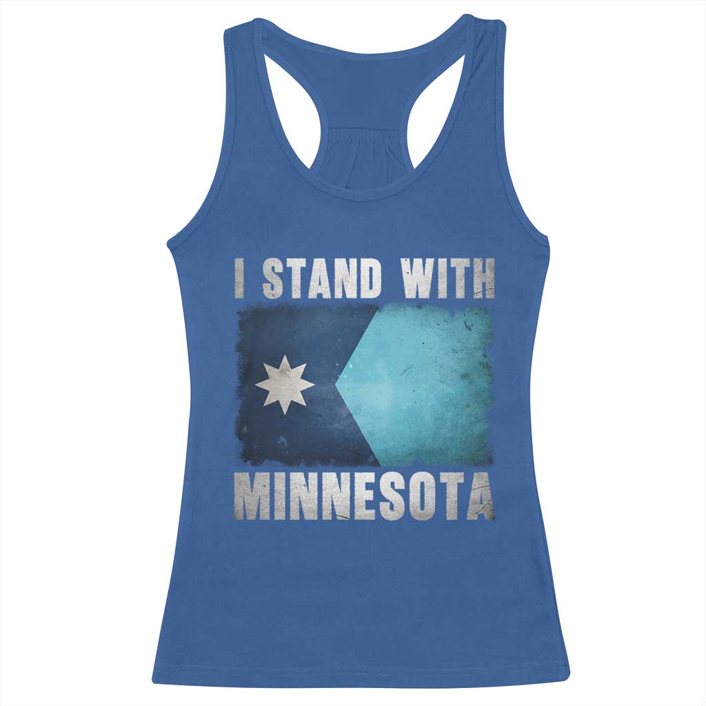 I Stand With Minnesota Racerback Tank Top MN State Support Political Protest TS11 Royal Blue Print Your Wear