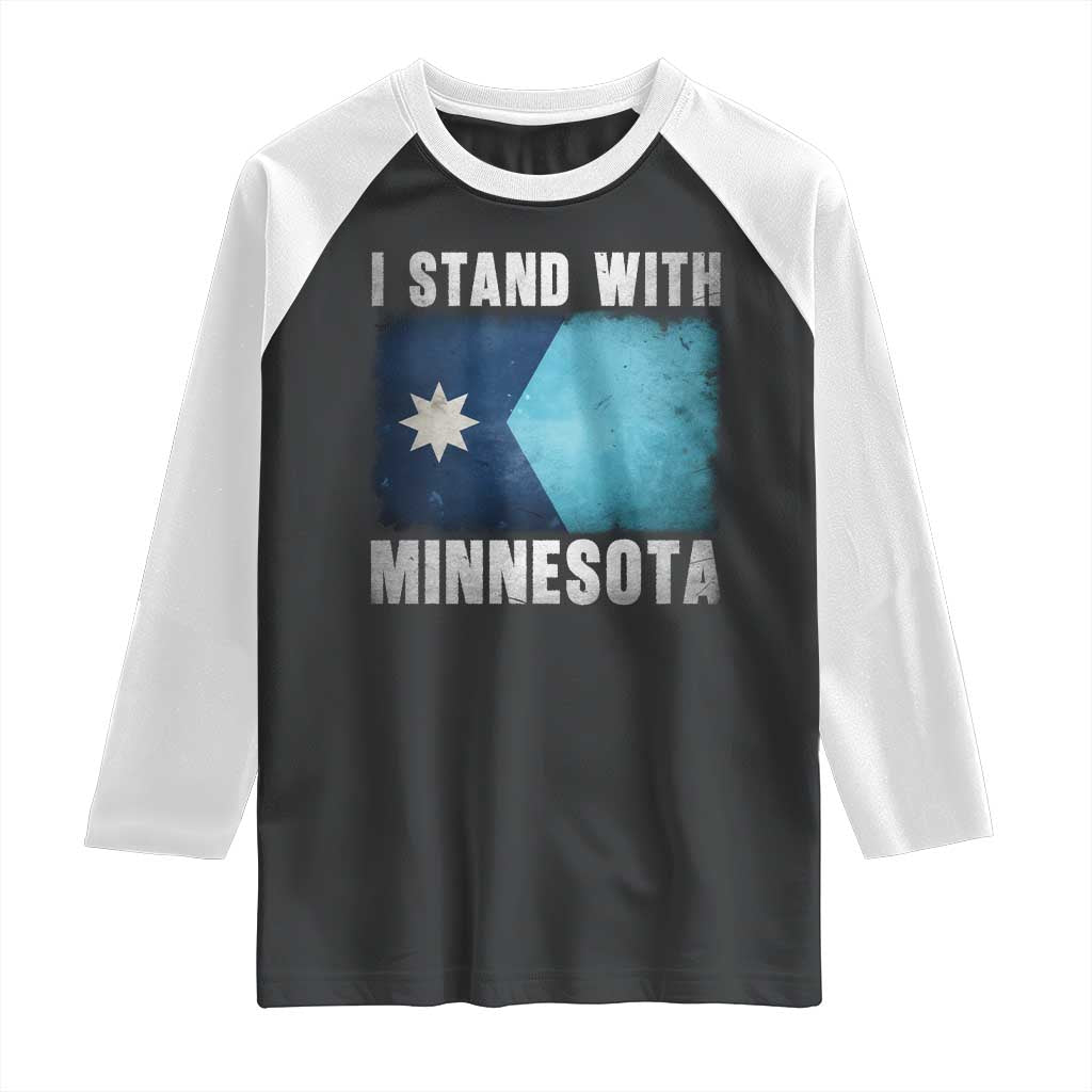 I Stand With Minnesota Raglan Shirt MN State Support Political Protest TS11 Black White Print Your Wear
