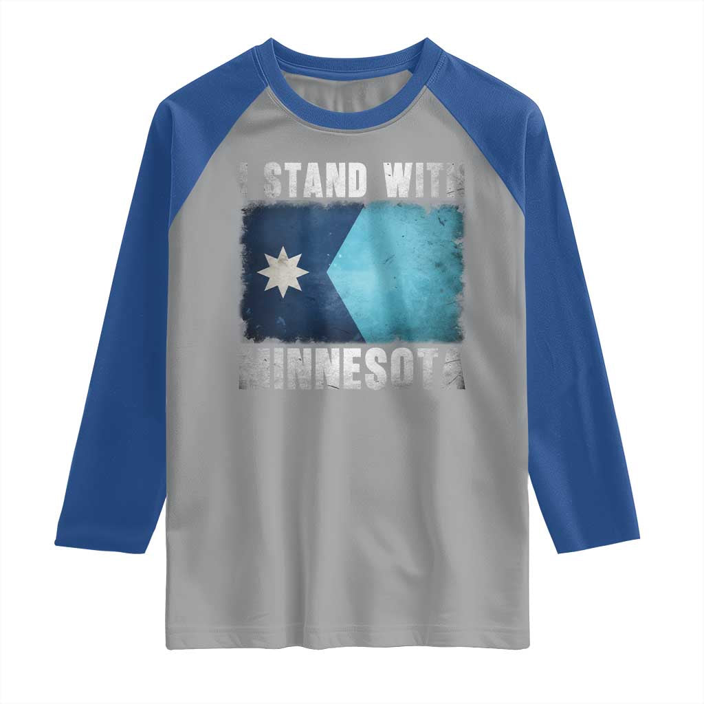 I Stand With Minnesota Raglan Shirt MN State Support Political Protest TS11 Sport Gray Royal Print Your Wear