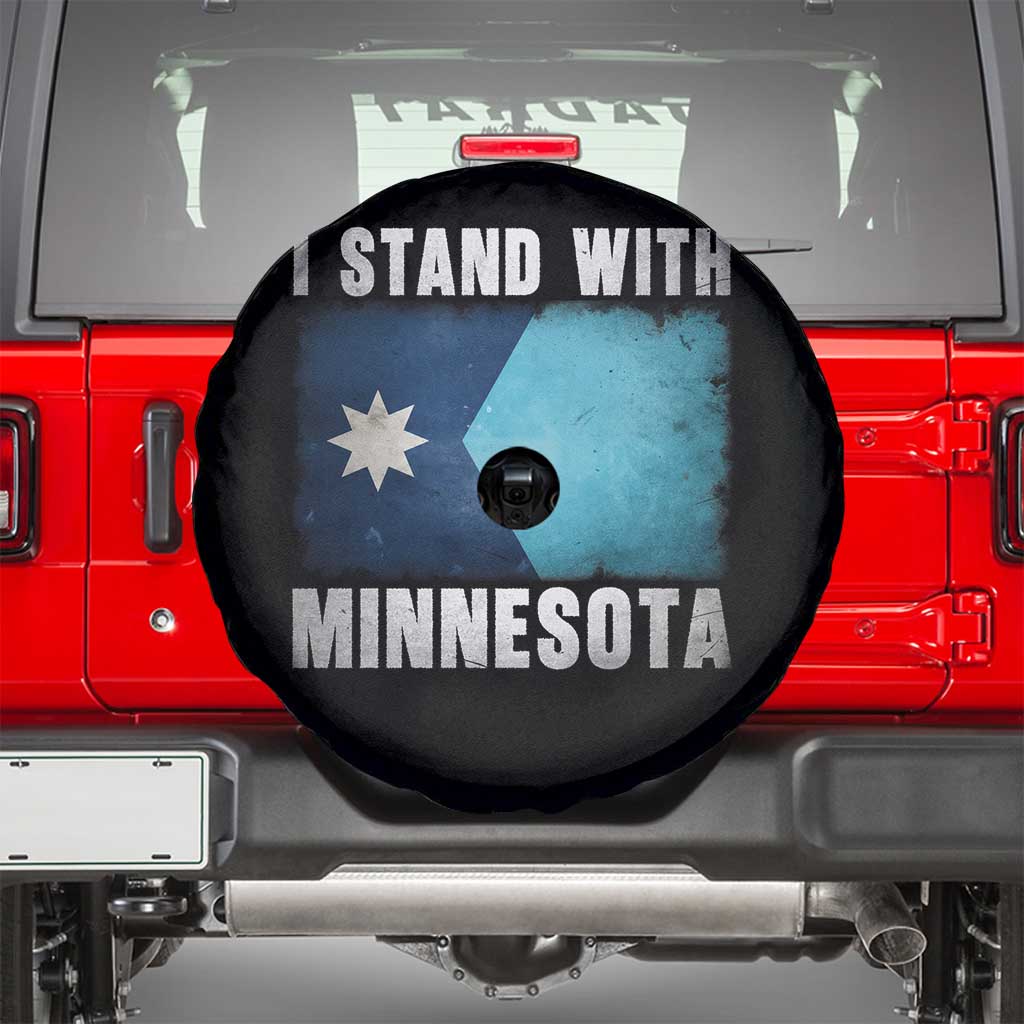 I Stand With Minnesota Spare Tire Cover MN State Support Political Protest TS11 Black Print Your Wear
