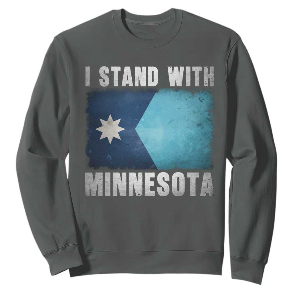 I Stand With Minnesota Sweatshirt MN State Support Political Protest TS11 Dark Heather Print Your Wear