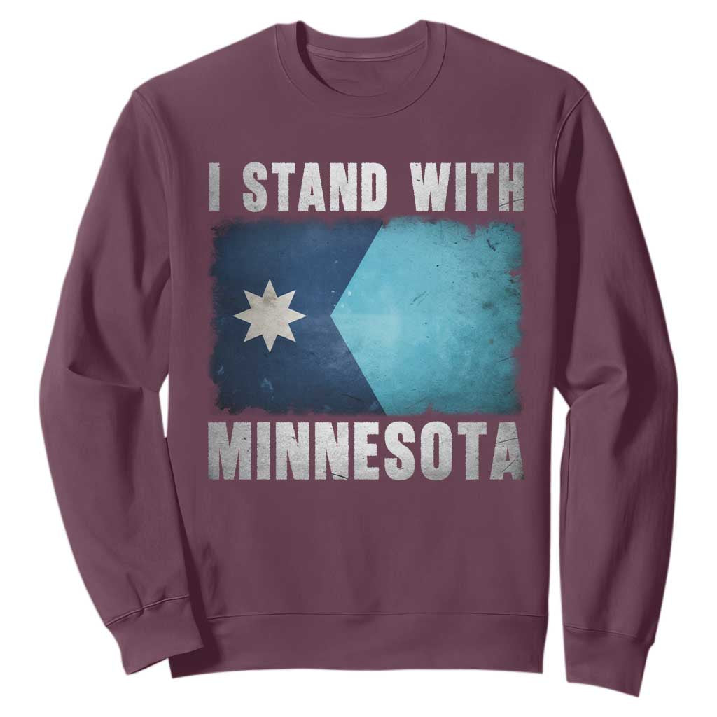 I Stand With Minnesota Sweatshirt MN State Support Political Protest TS11 Maroon Print Your Wear