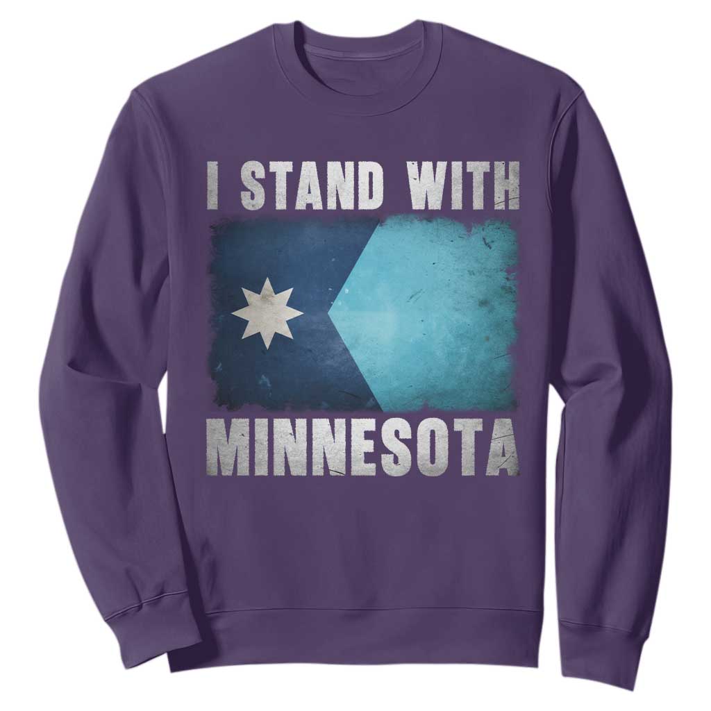 I Stand With Minnesota Sweatshirt MN State Support Political Protest TS11 Purple Print Your Wear