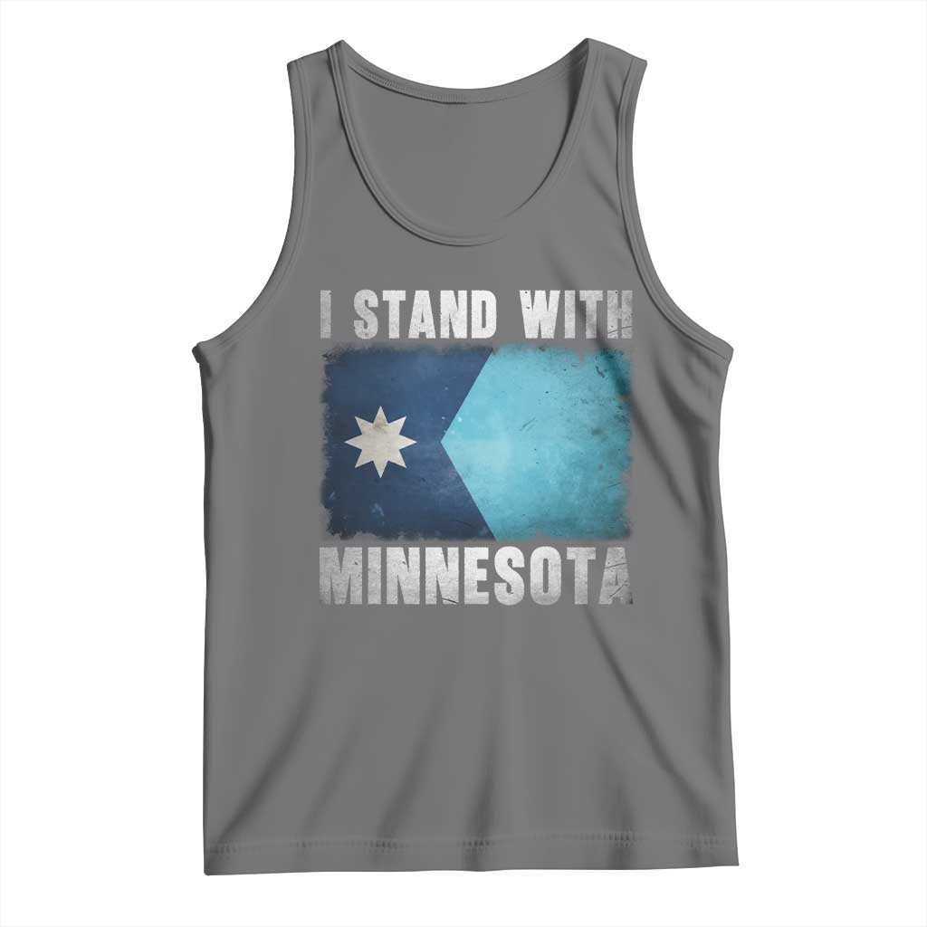 I Stand With Minnesota Tank Top MN State Support Political Protest TS11 Black Heather Print Your Wear