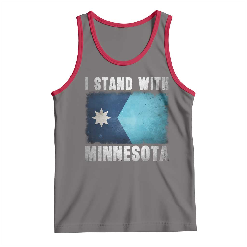 I Stand With Minnesota Tank Top MN State Support Political Protest TS11 Deep Heather Red Print Your Wear