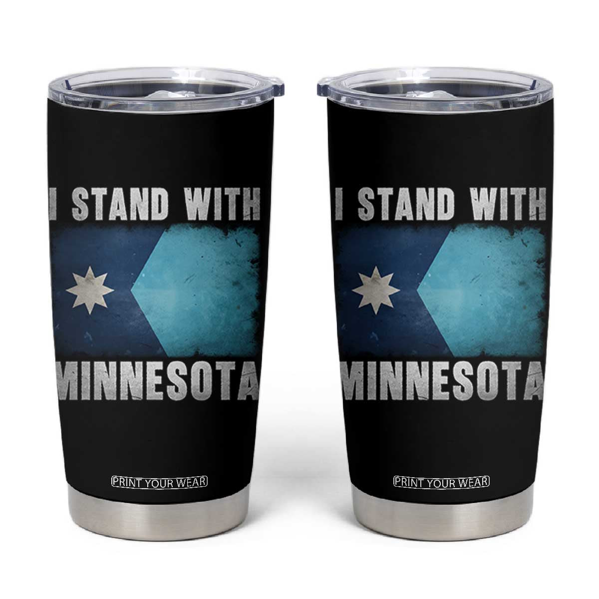 I Stand With Minnesota Tumbler Cup MN State Support Political Protest TS11 Black Print Your Wear