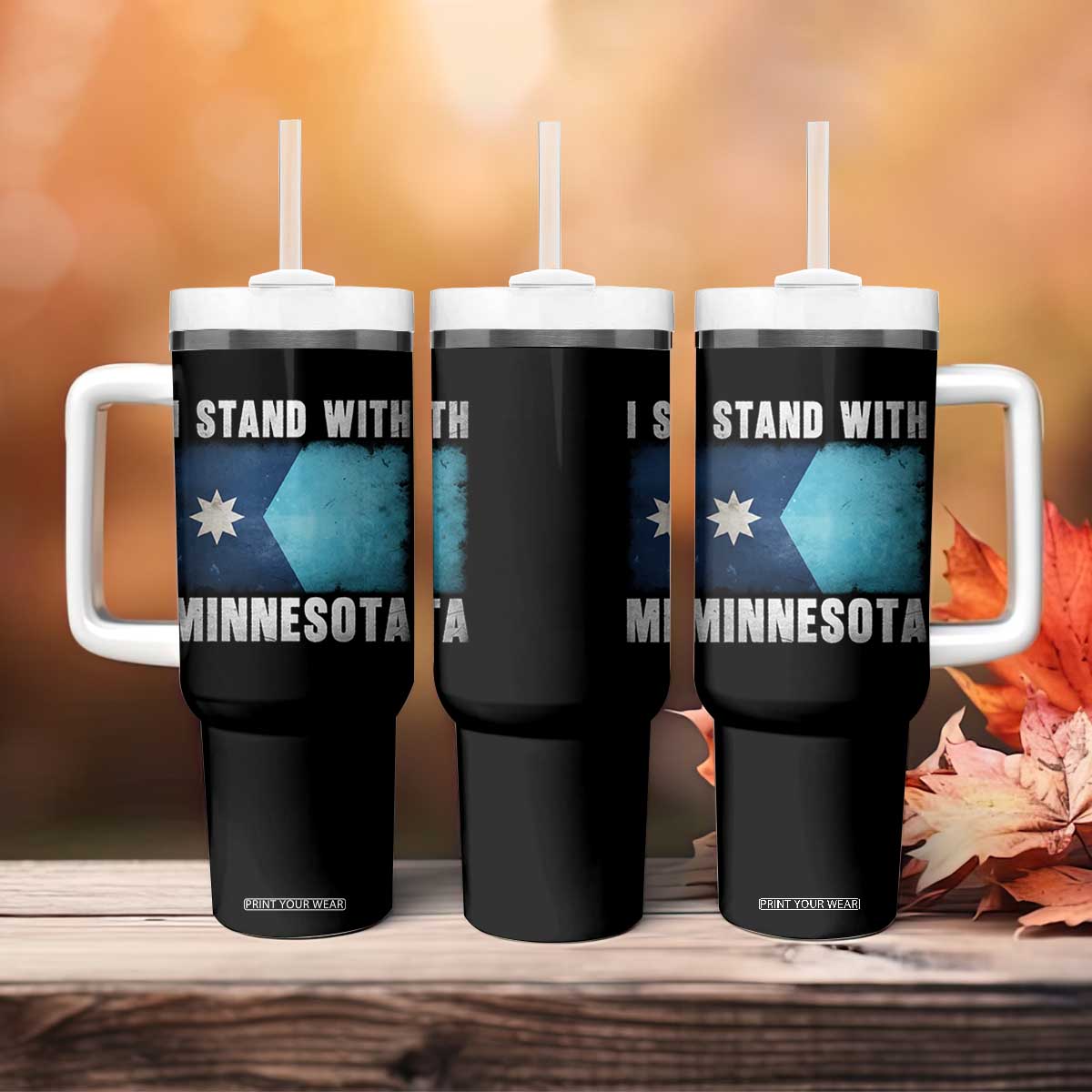 I Stand With Minnesota Tumbler With Handle MN State Support Political Protest TS11 Print Your Wear