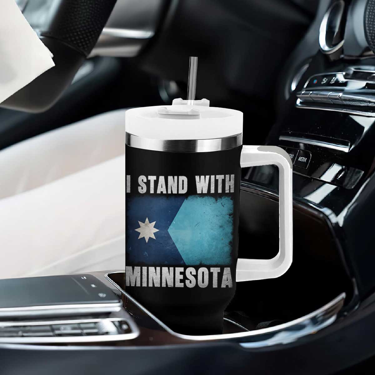 I Stand With Minnesota Tumbler With Handle MN State Support Political Protest TS11 Print Your Wear