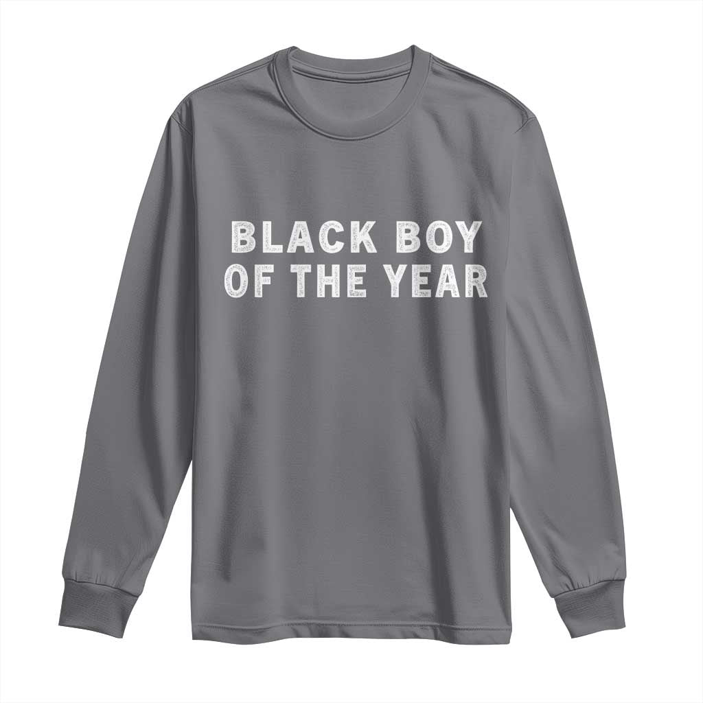 Black Boy Of The Year Long Sleeve Shirt Funny Gag Joke TS11 Charcoal Print Your Wear